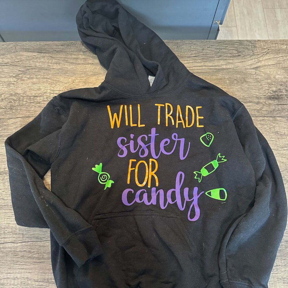 Custom "Will Trade Sister for Candy" Pullover Hoodie Jogger Set Size YM